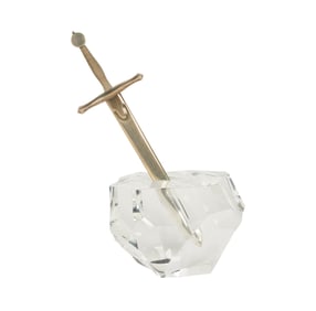 A Steuben Sword in the Stone Paperweight and Letter Opener