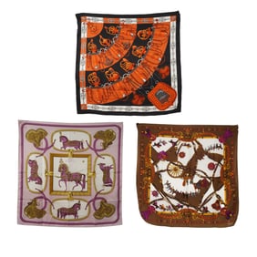 A Group of Hermes Silk Scarves
