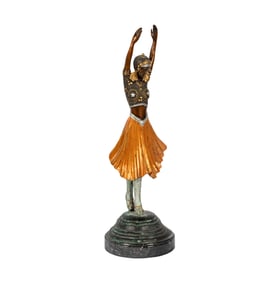 An Art Deco-Style Bronze Figure of a Dancer