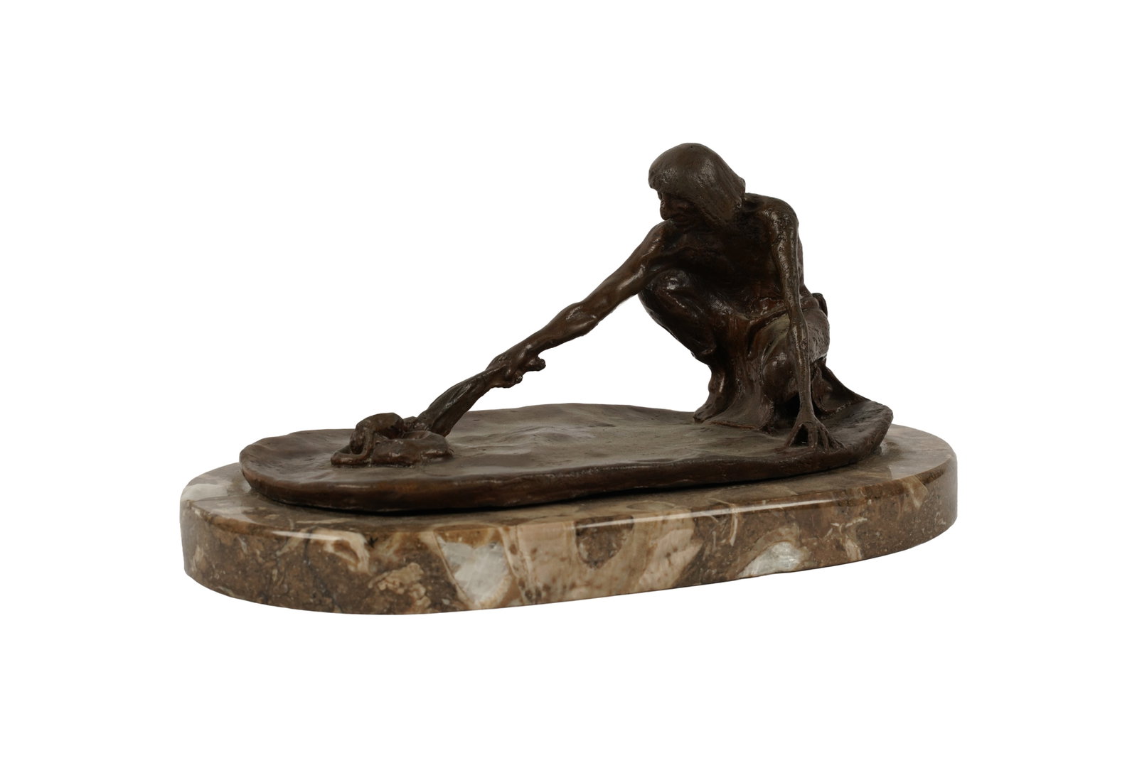 Charles Marion Russell (1864-1926): The Snake Priest: Charles Marion Russell 1864-1926 The Snake Priest bronze, mounted to stone plinth signed and dated "C.M. Russell [c] 1914" and with artist's cypher in casting, and with foundry mark "B. Zoppo New York