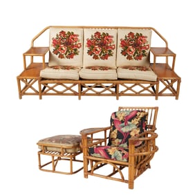 An Assembled Suite of Rattan Seating