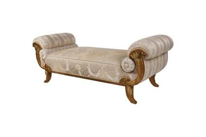 A Regency-Style Giltwood Bench