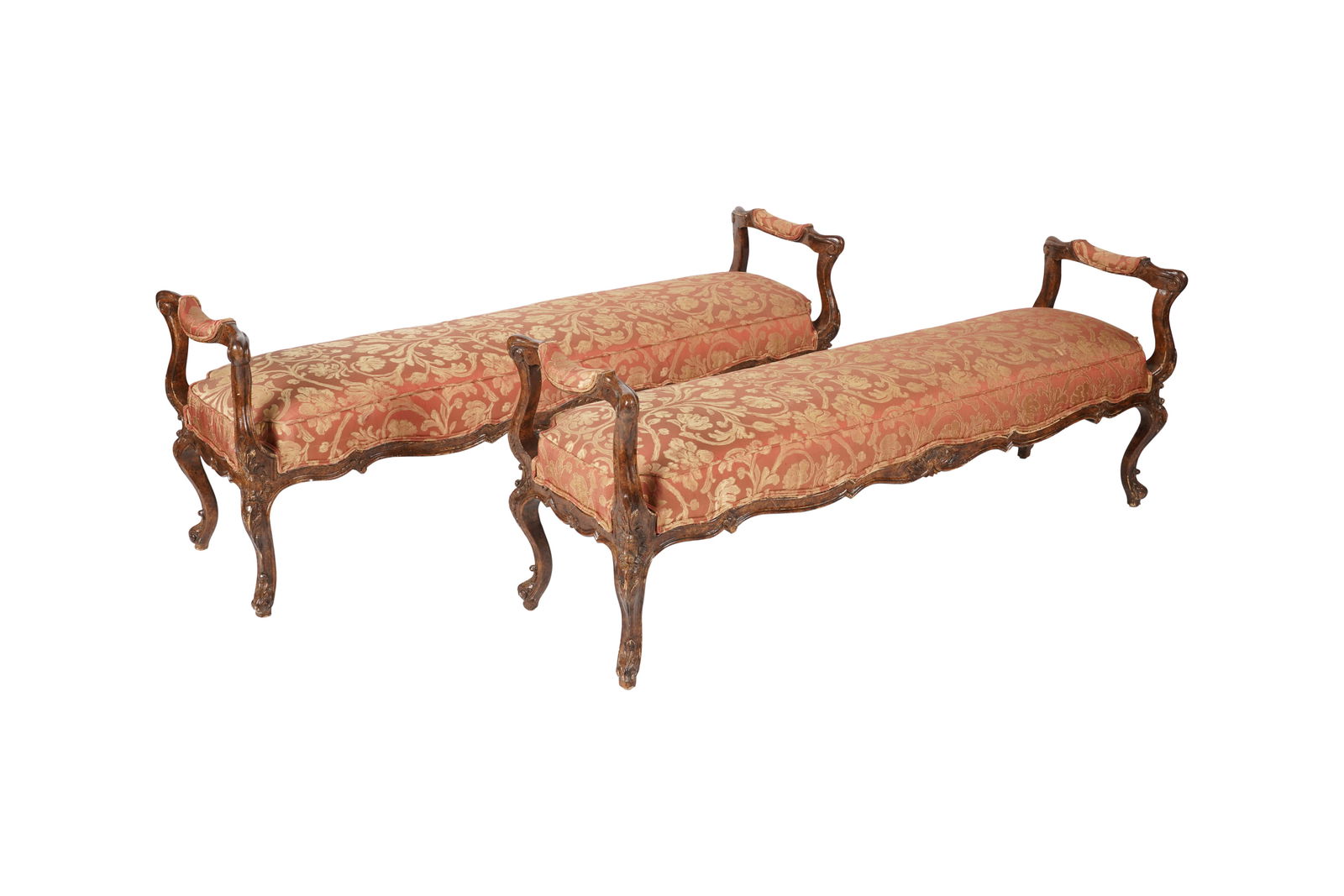 Two Rococo-Style Carved Walnut Benches (1 of 8)