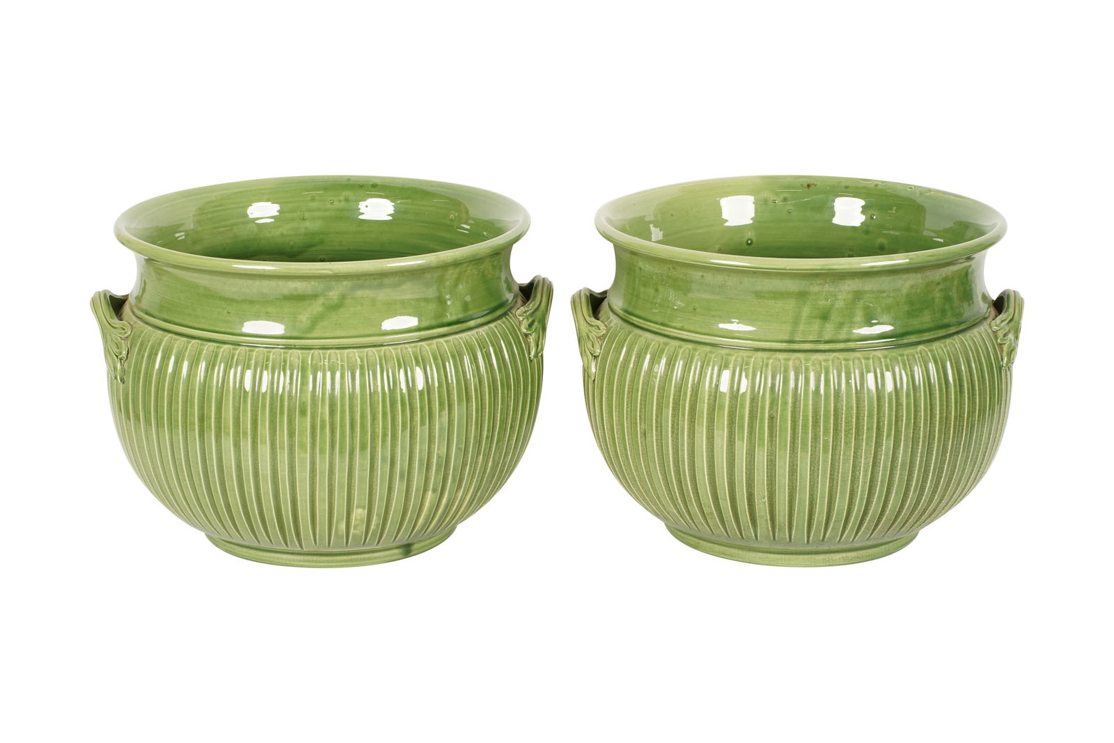 A Pair of Italian Green-Glazed Ceramic Pots (1 of 10)