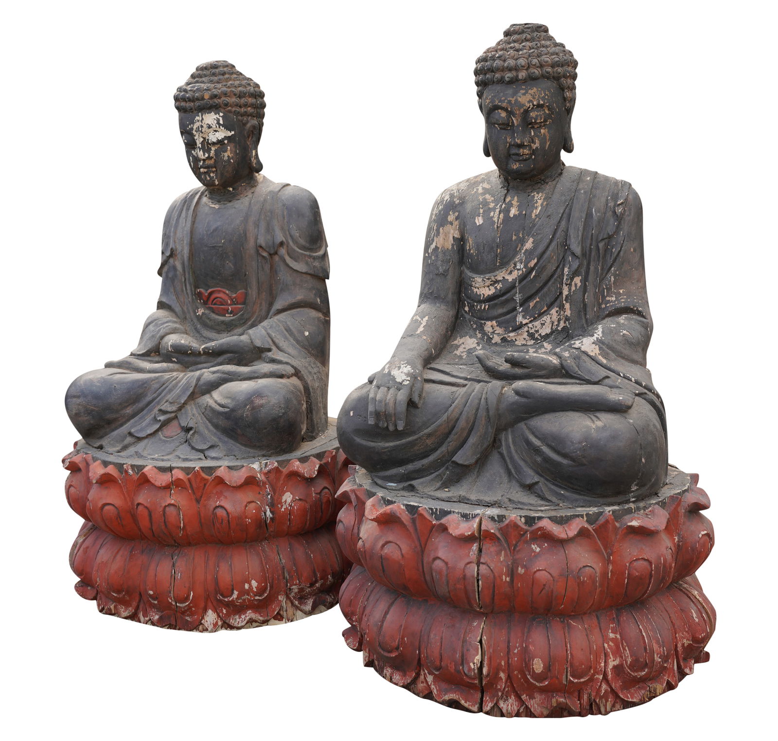 A Pair of Large Chinese Figures of Buddha (1 of 14)