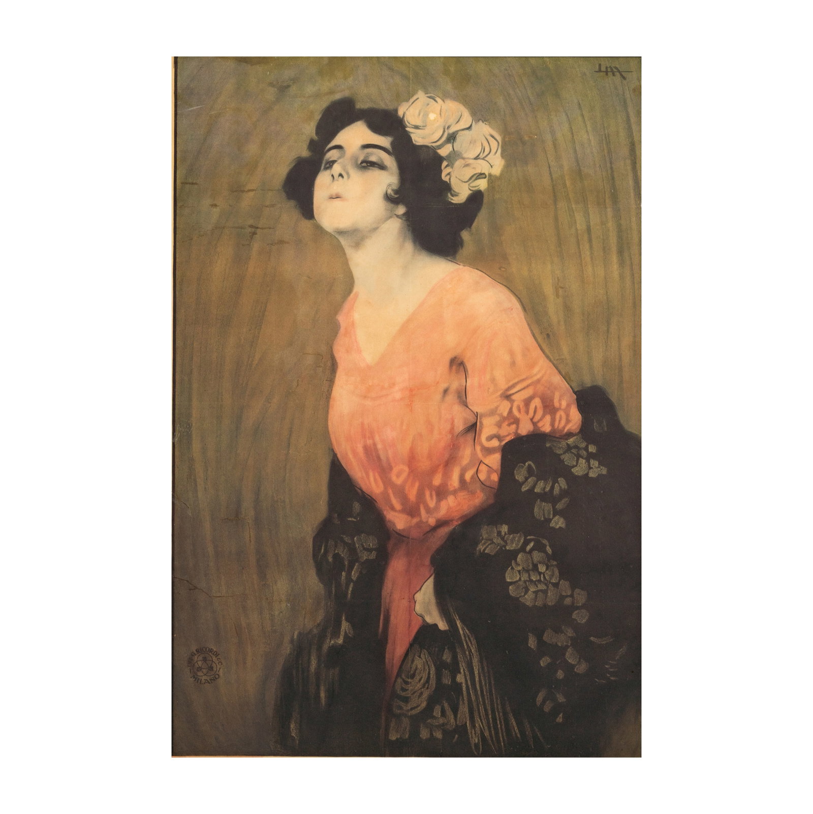 French "Conchita: La Femme Et Le Pantin" Theatre Poster: Gio. Ricordi Frame: 47 x 32 3/4 in. (119.4 x 83.2 cm.) Provenance: A Private Beverly Hills Estate