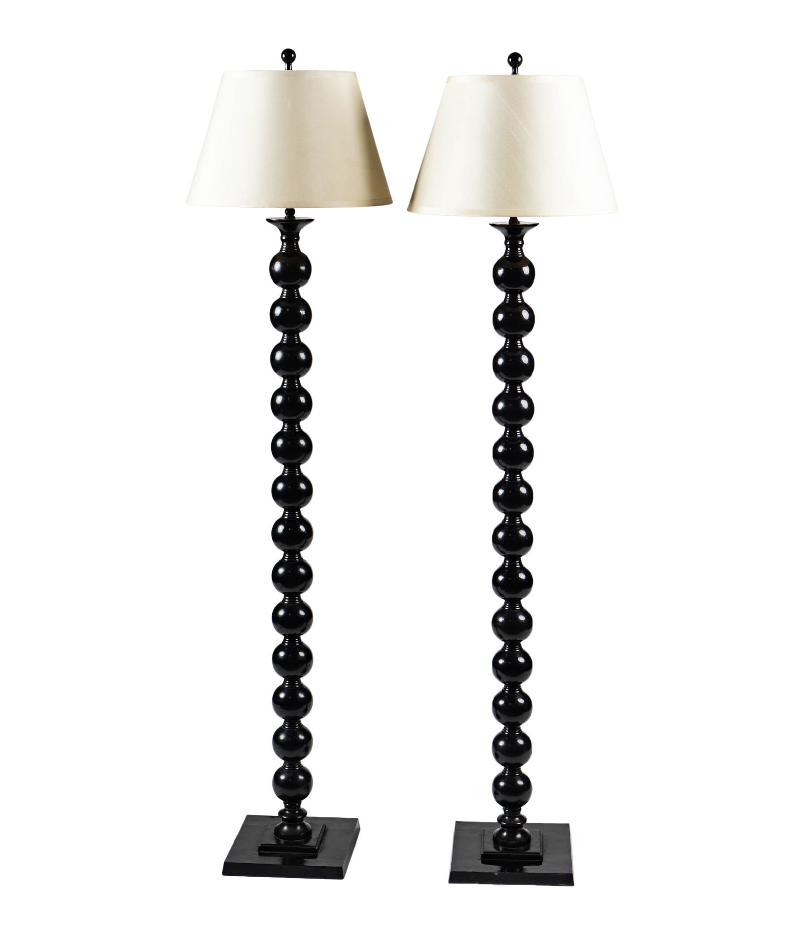 Pair of Black Patinated Metal Floor Lamps (1 of 12)