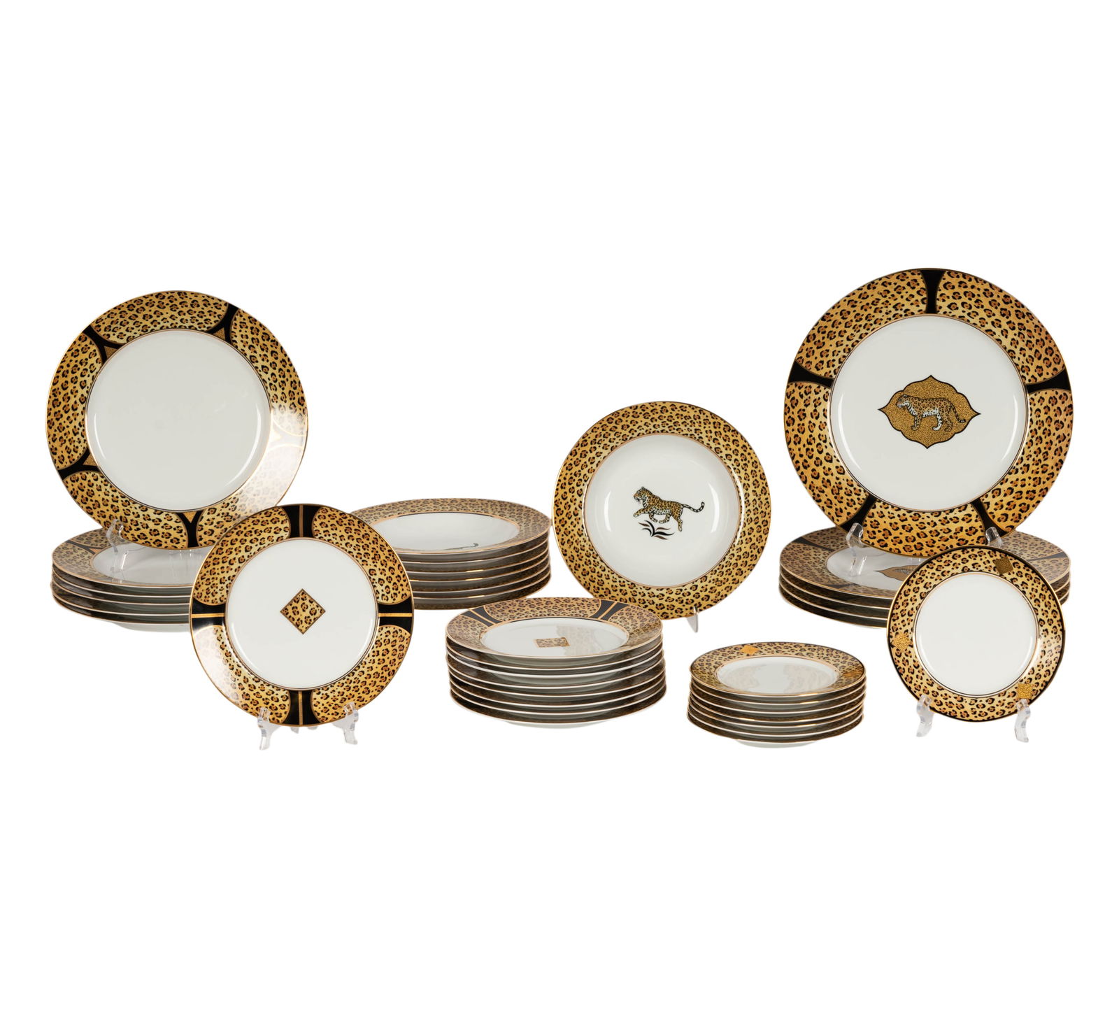 Lynn Chase: Set of Amazonian Jaguar Porcelain Dinnerware (1 of 13)