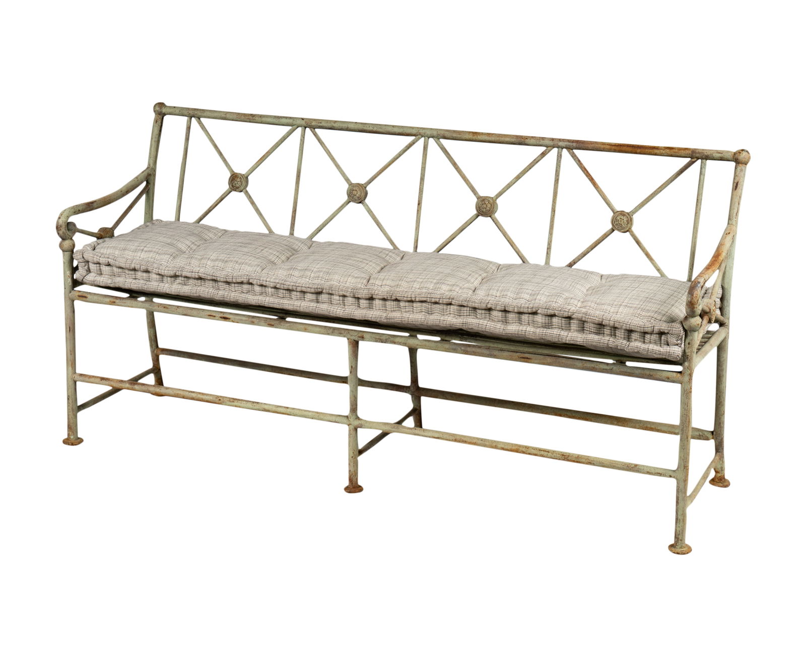 A French Green Painted Iron Patio Bench (1 of 20)