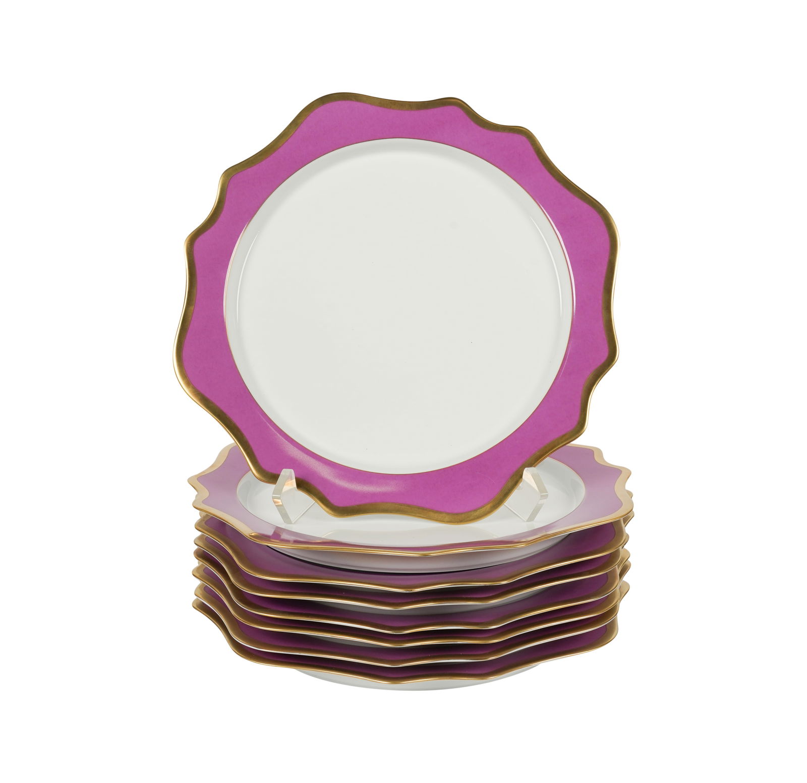 Anna Weatherly Set of Gilt Rim and Purple Chargers (1 of 6)