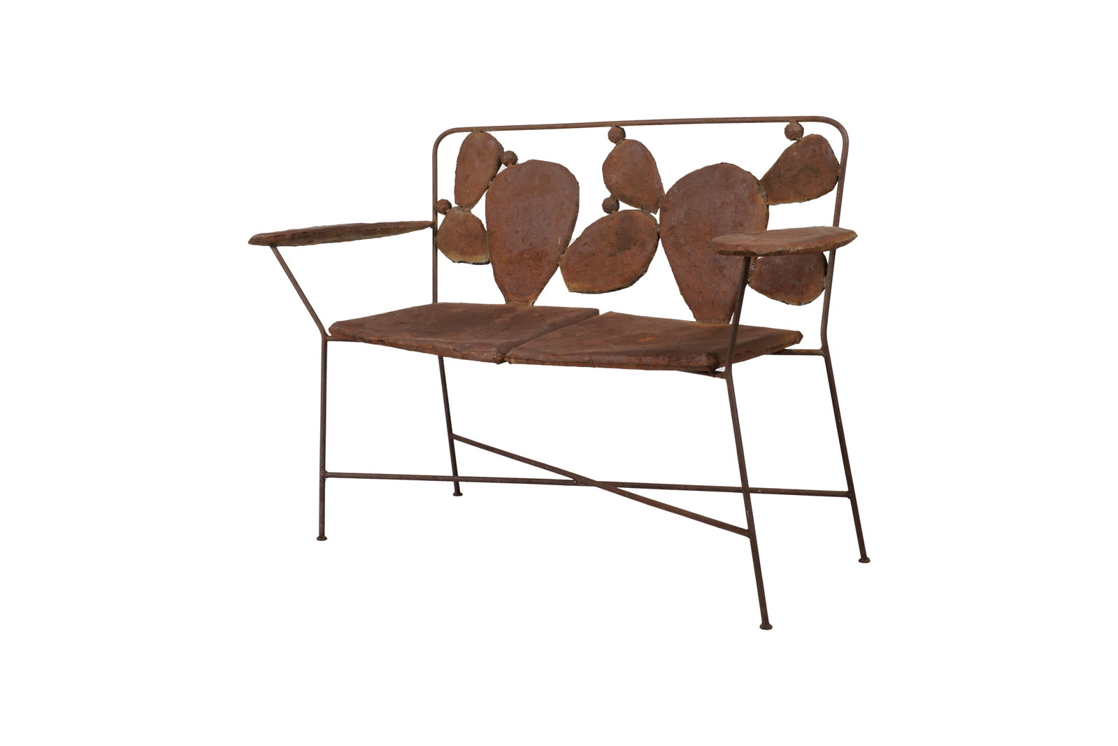 An Iron 'Cactus' Bench: 36 x 55 x 20 in. (91.4 x 139.7 x 50.8 cm.), Seat Height: 19 in. (48.3 cm.)