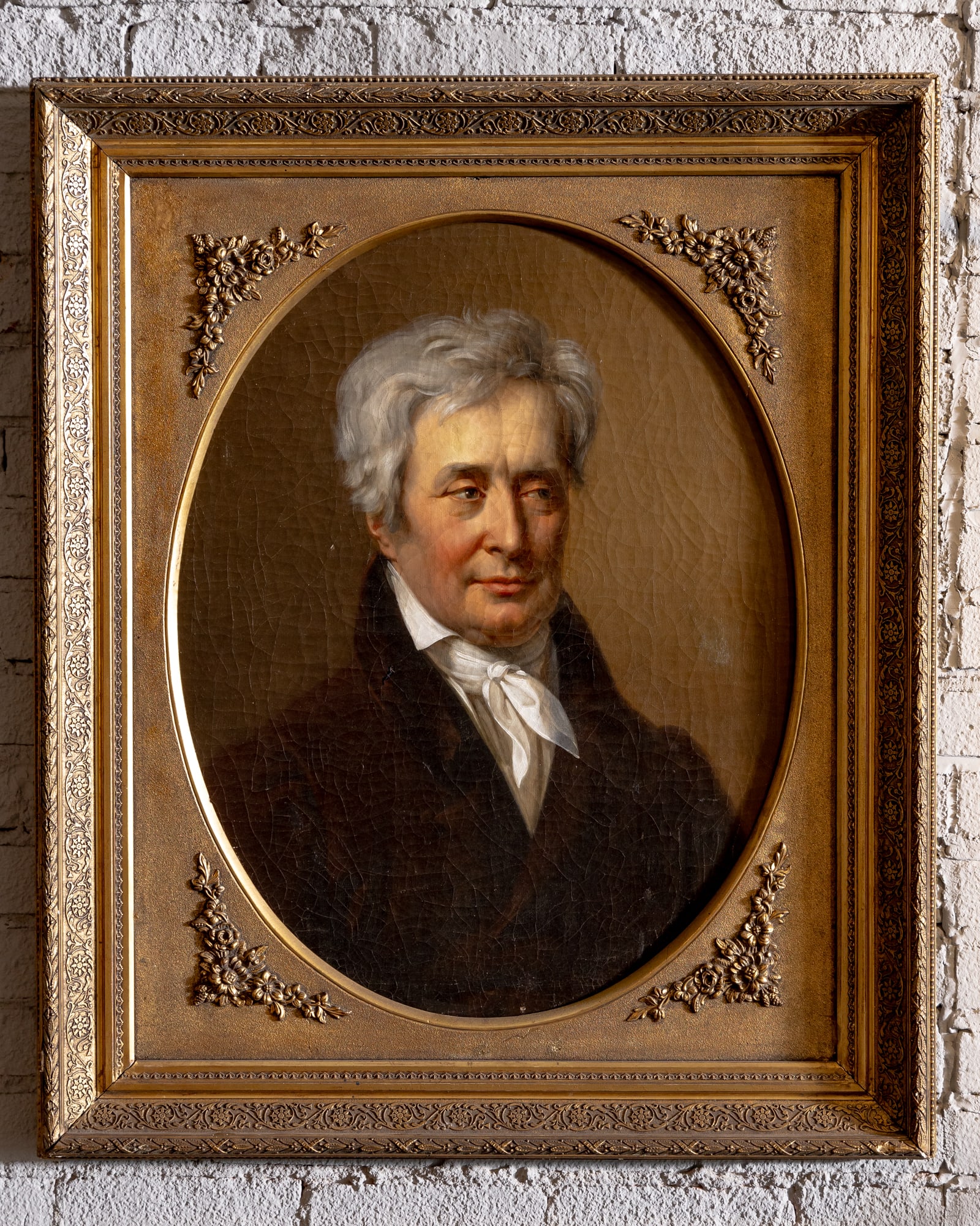 Argentinian School (19th Century): Portrait of a Gentleman: oil on canvas; unsigned Sight: 28 x 21 1/2 in. (71.1 x 54.6 cm.) oval, Frame: 38 x 31 1/2 in. (96.5 x 80 cm.) Provenance: The Private Collection of International Architect and Designer Selma Cisic and