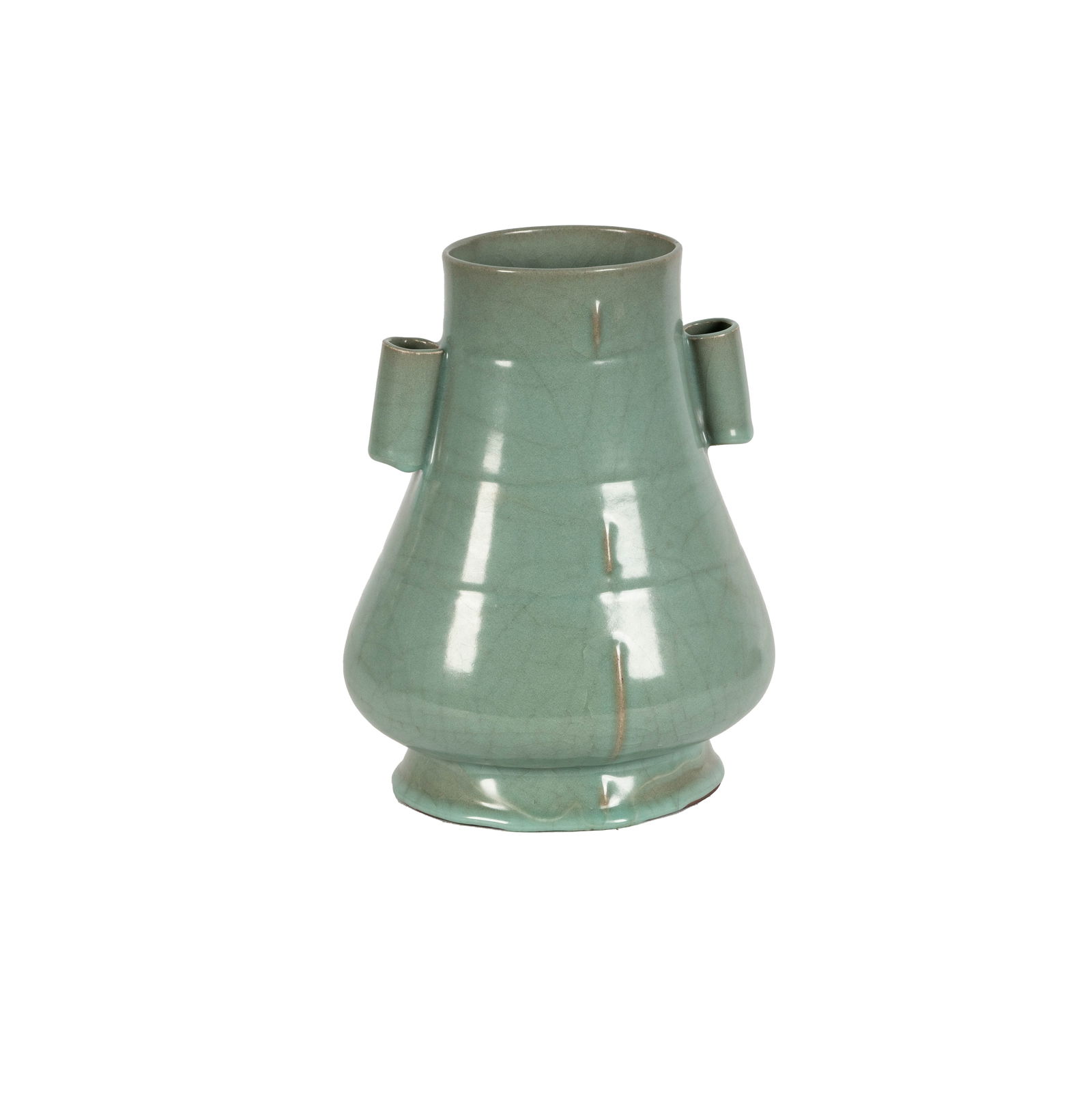 A Chinese Guan-Type Crackleware Celadon-Glazed Vase (1 of 12)