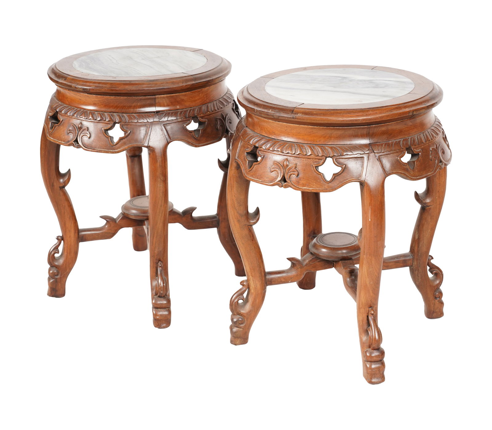 A Pair of Chinese Carved Wood Taborets (1 of 7)