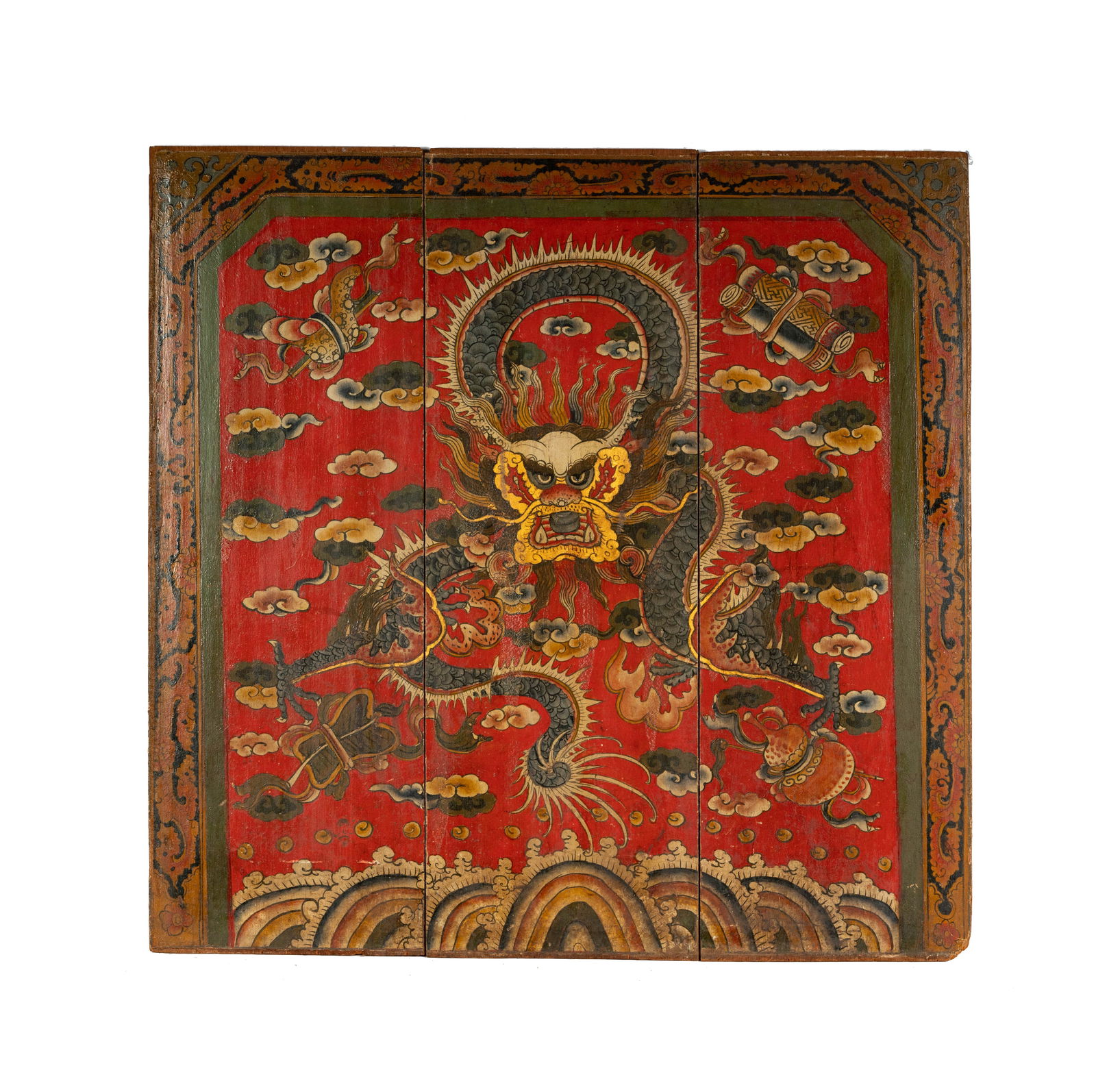 A Chinese Painted Panel Depicting a Dragon (1 of 7)