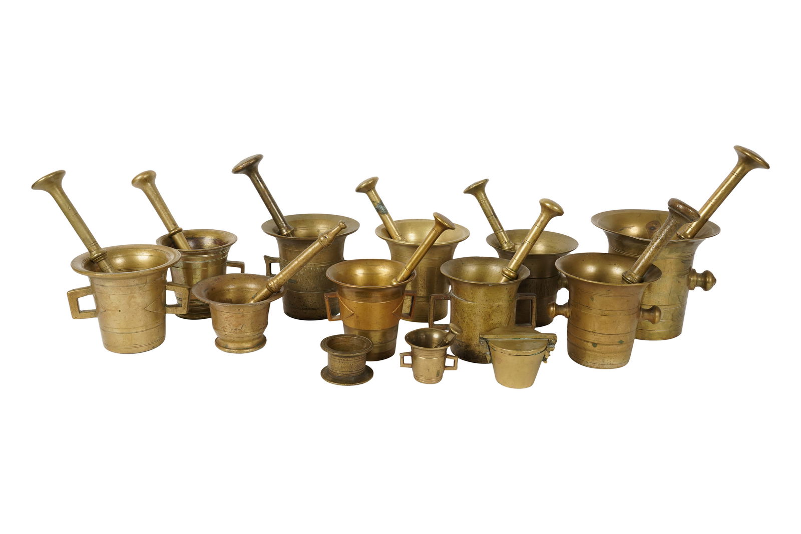 A Group of Brass Mortars and Pestles (1 of 9)