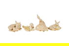 A Group of Herend Yellow Fishnet Porcelain Animal Figures