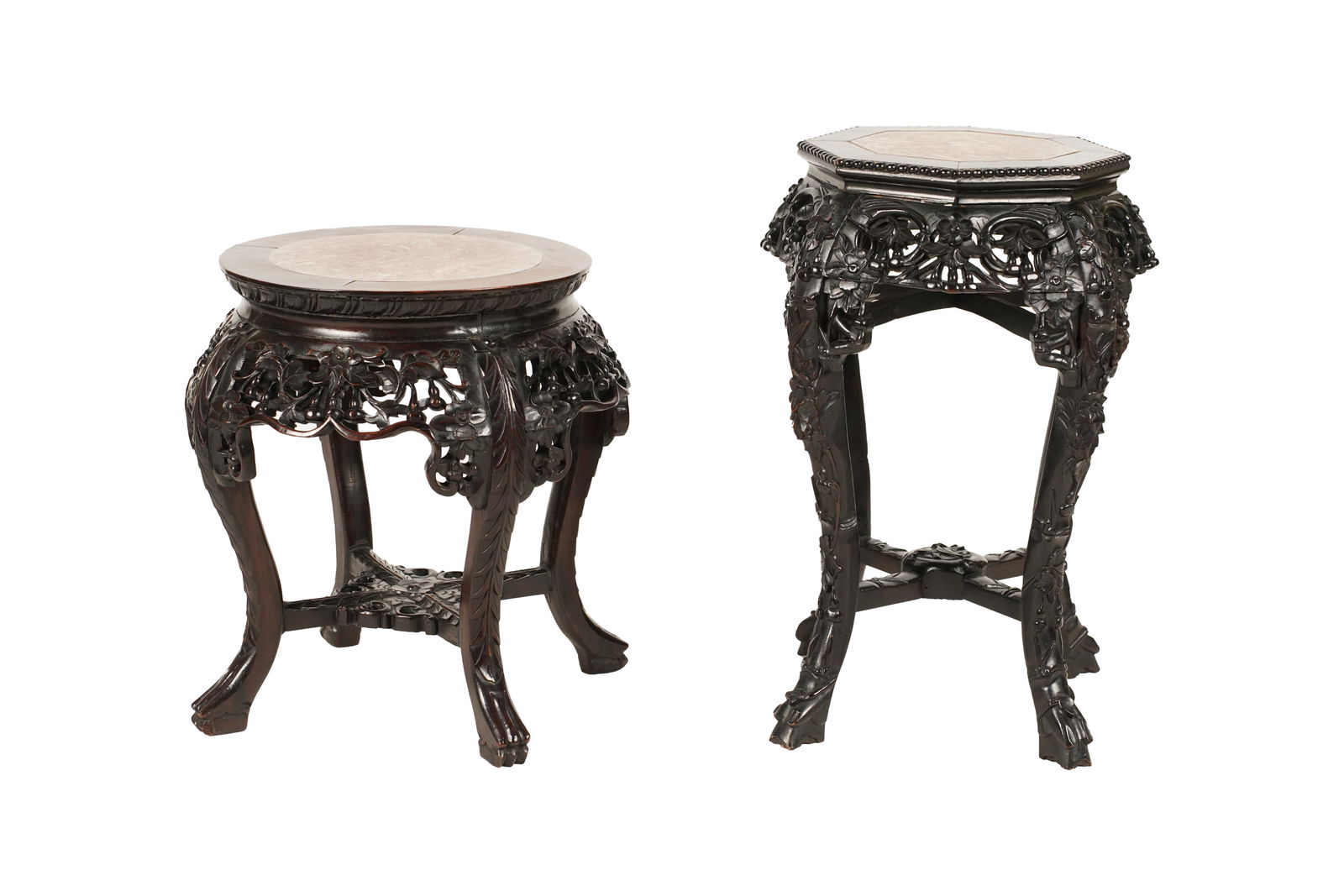 Two Assorted Chinese Marble Inset Stands (1 of 9)