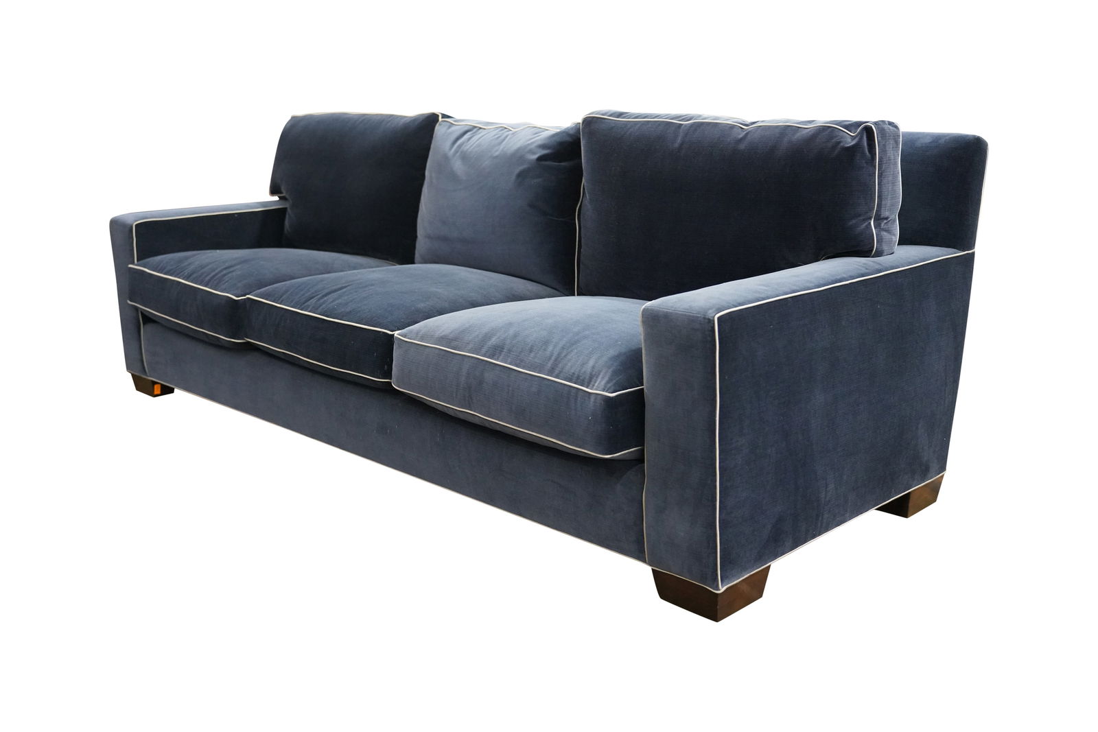 A Contemporary Blue Upholstered Sofa (1 of 10)