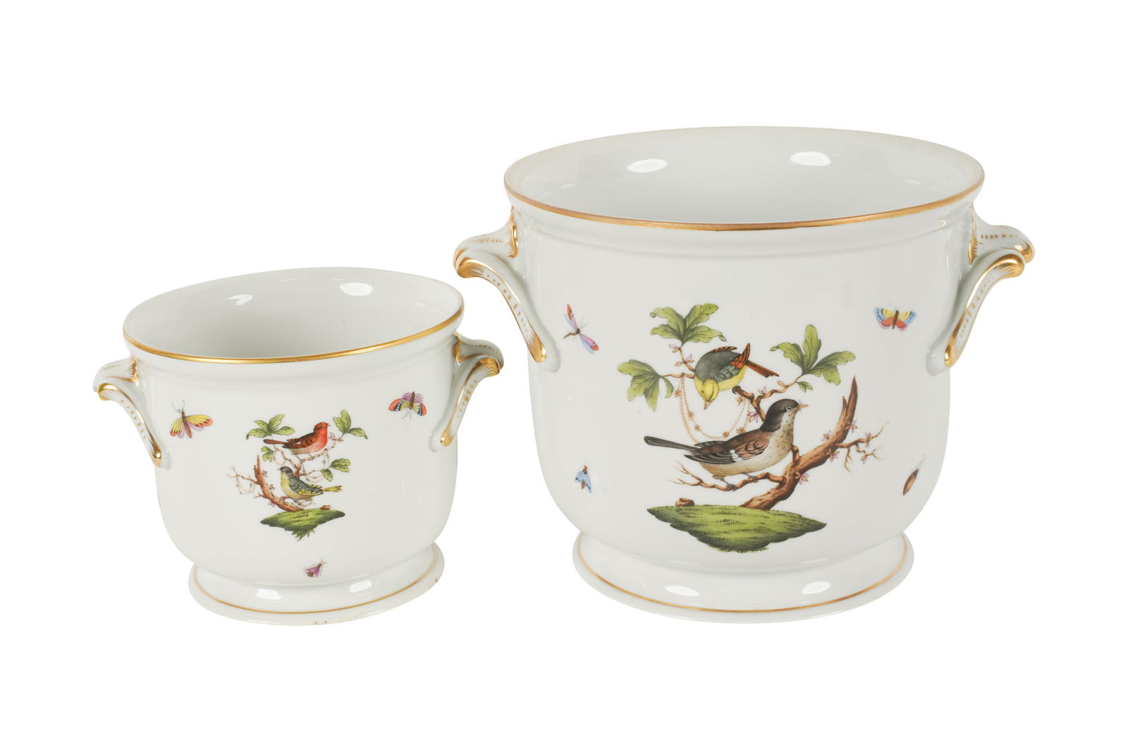 Two Herend Rothschild Bird Porcelain Cachepots (1 of 9)