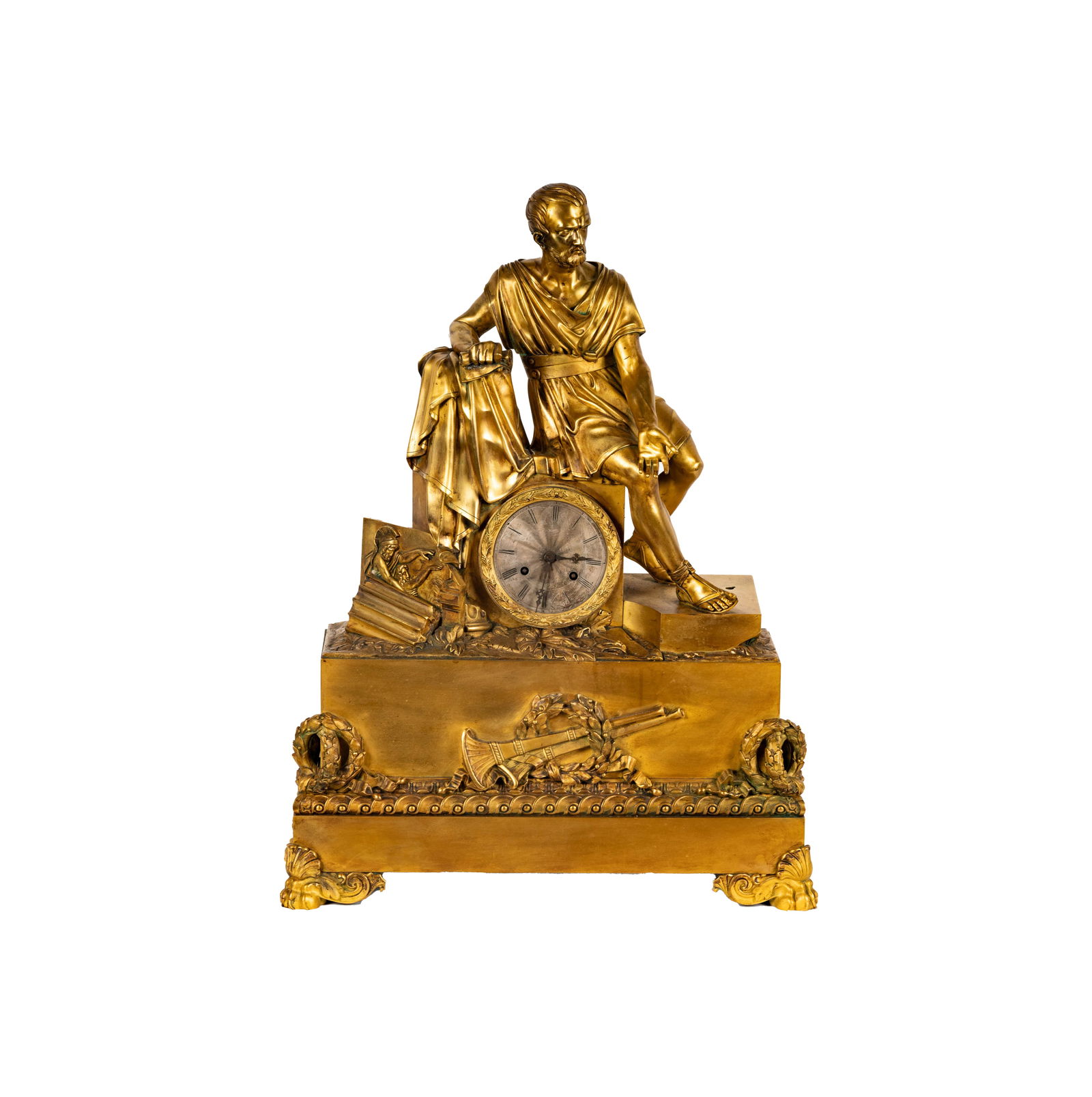 A French Empire-Style Gilt Bronze Figural Mantel Clock (1 of 20)