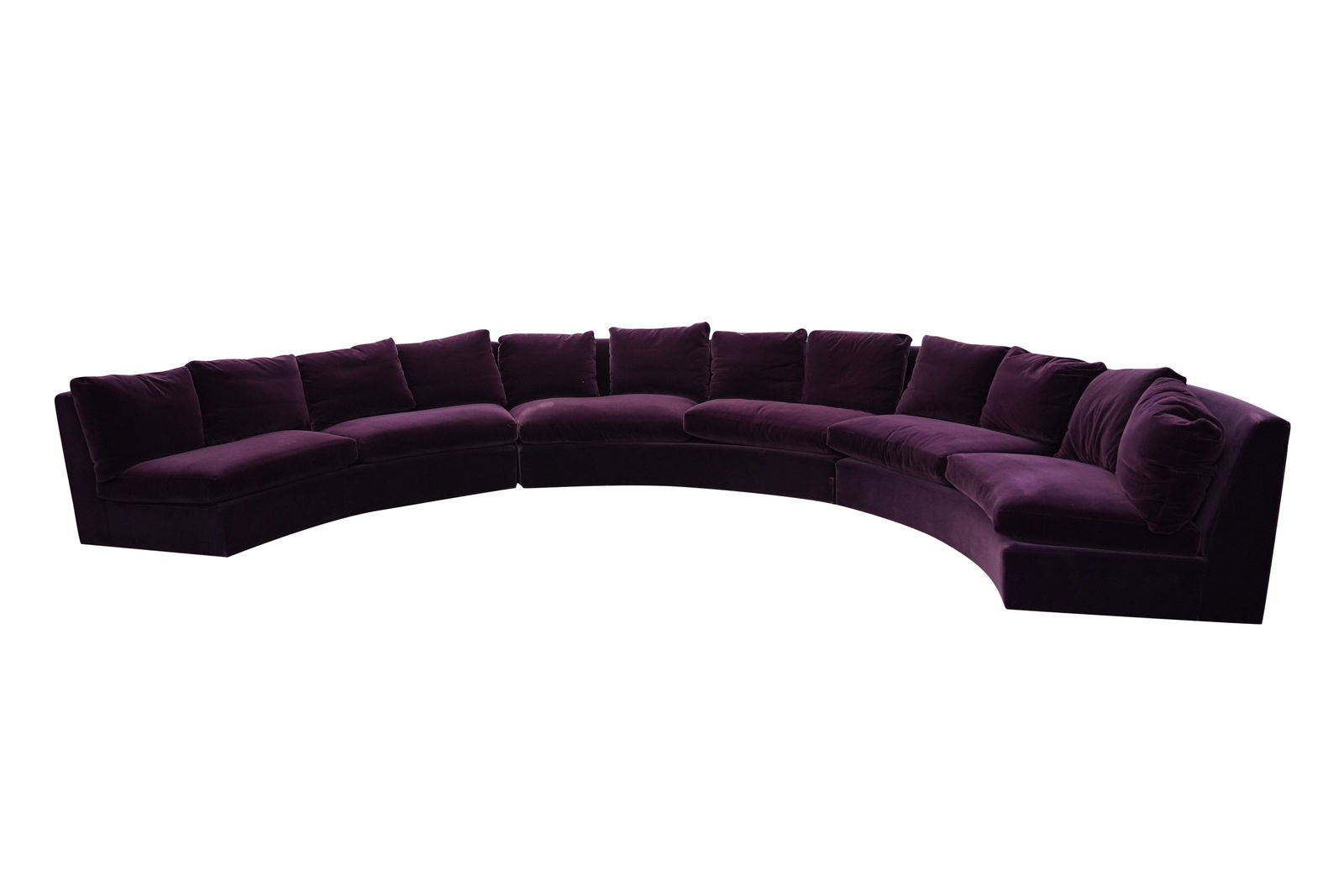 Contemporary Purple Upholstered Circular Three-Part Sofa (1 of 11)