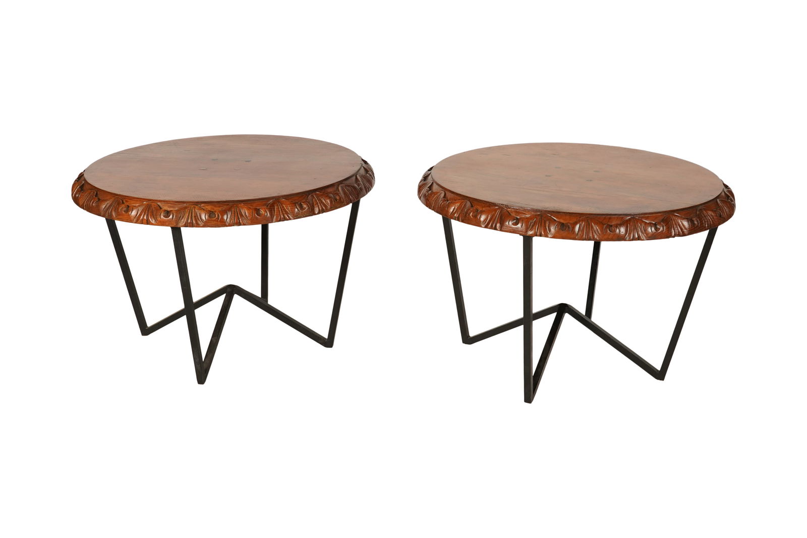 A Pair of Carved Wood Side Tables (1 of 8)