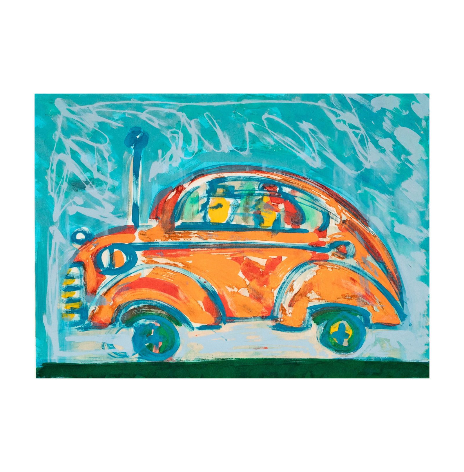 Frank Romero (Mexican, b. 1941): Orange Car (1 of 8)