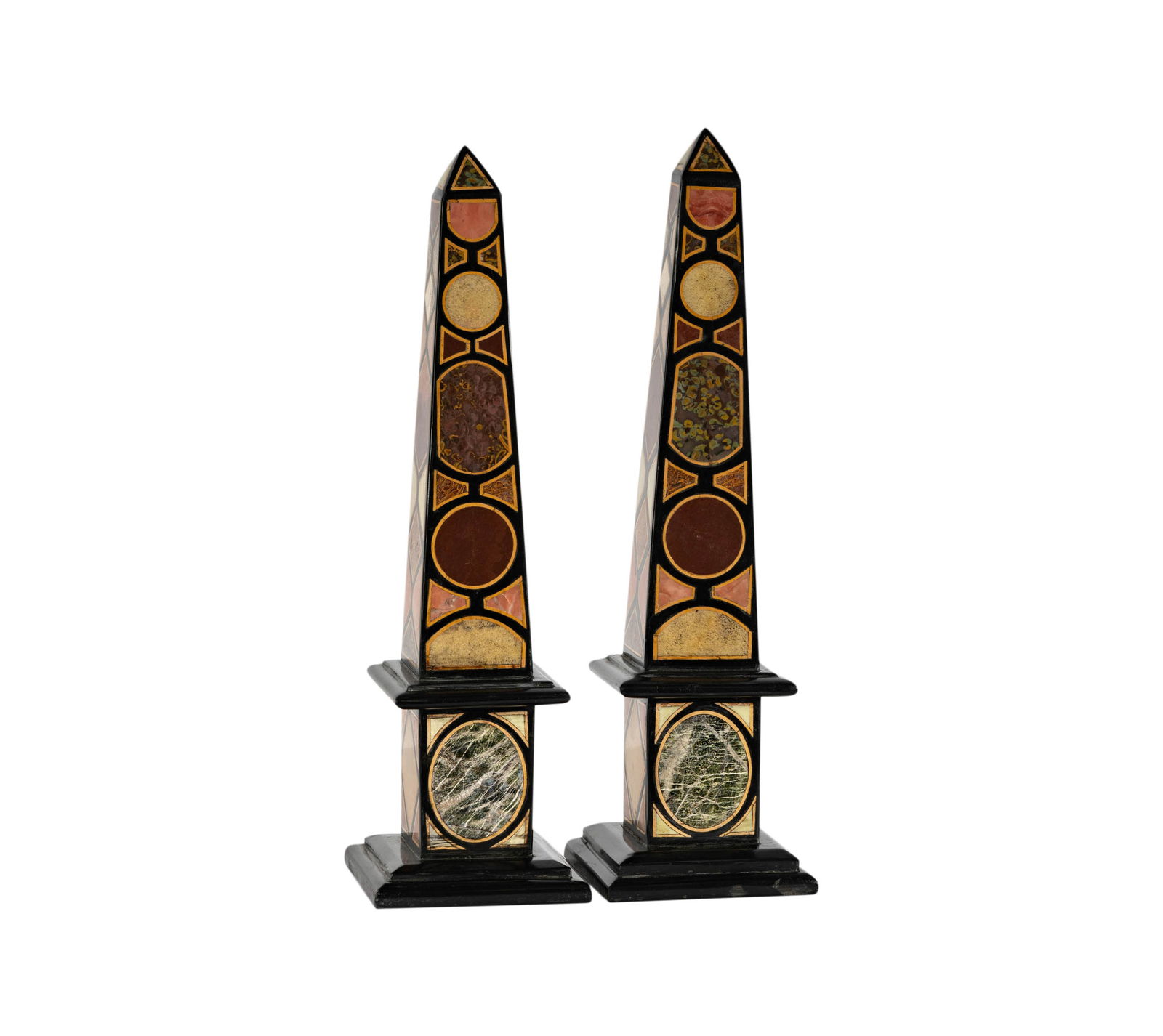 A Pair of Grand Tour-Style Specimen Marble Obelisks (1 of 10)
