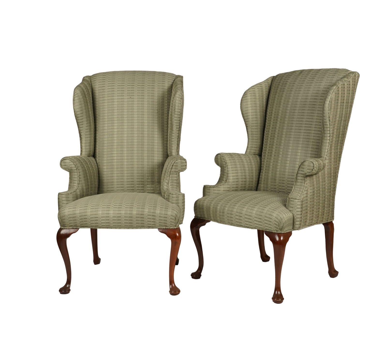 A Pair of Queen Anne-Style High-Back Wing Chairs (1 of 7)