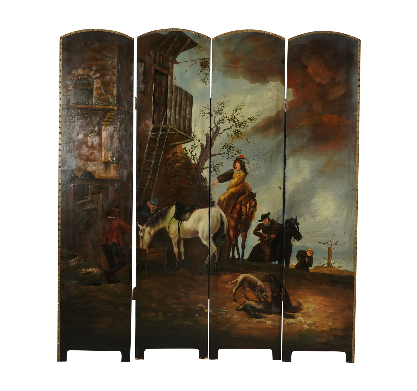 A Painted Wood Four-Panel Floor Screen (1 of 10)