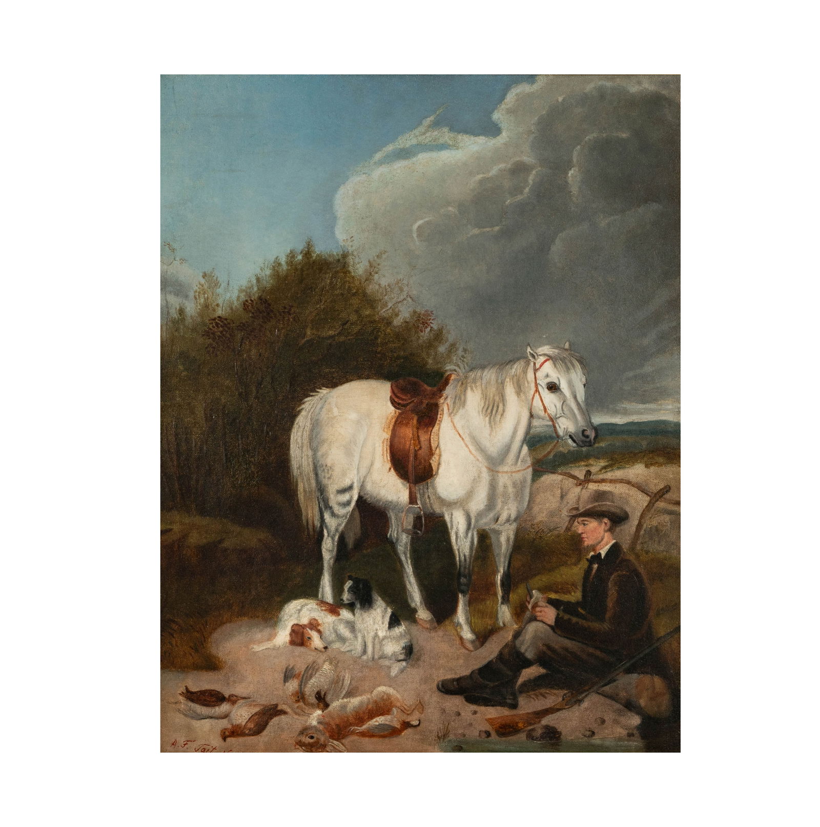 English / American School: Man with Horse and Dog (1 of 11)