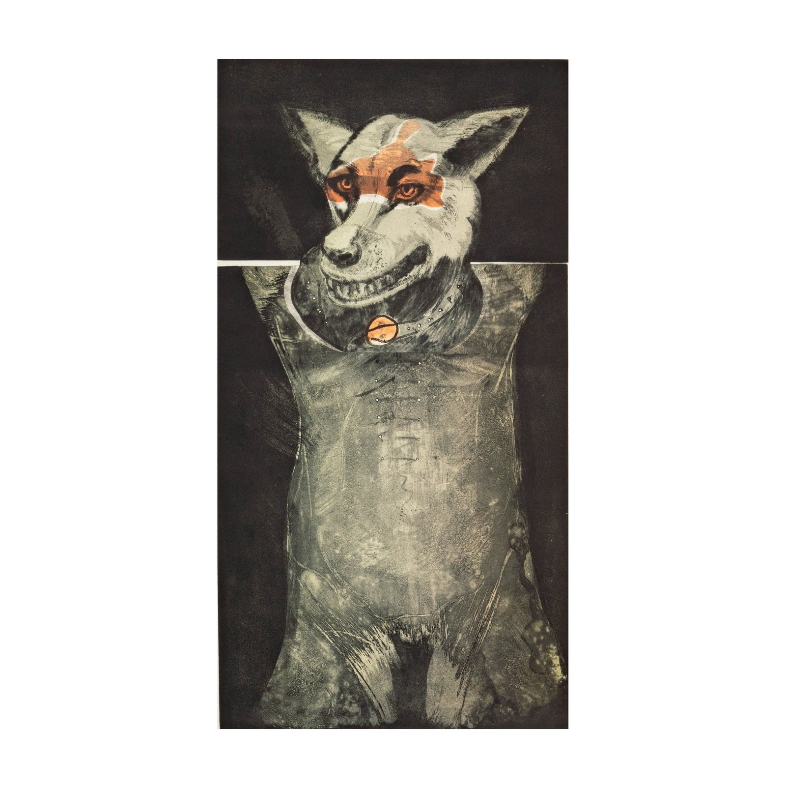 Rosa Tavarez (B. 1939): Standing Wolf: Rosa Tavarez B. 1939 Standing Wolf color lithograph on paper 1980; artist proof; signed, dated and inscribed in pencil to lower margin Sight: 36 1/2 x 20 1/4 in., Frame: 41 1/4 x 25 in. (104.8 x 63.5 