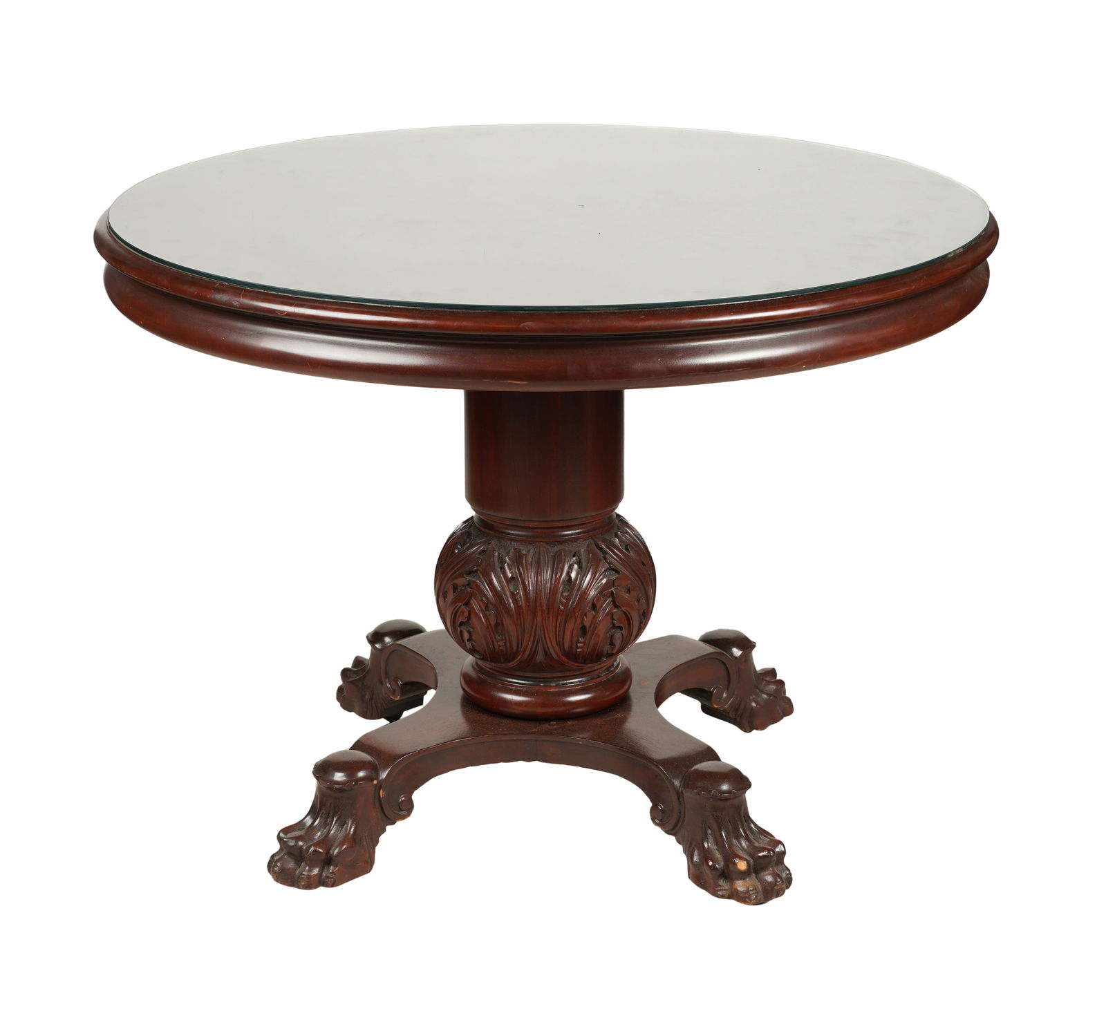 A Carved Mahogany Round Pedestal Table (1 of 7)