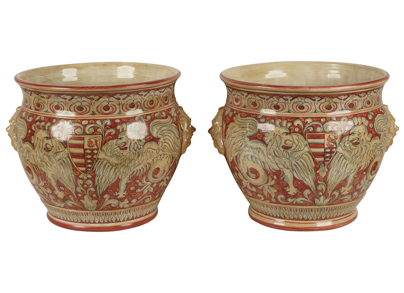 A Pair of Italian Maiolica Ceramic Planter Pots (1 of 11)
