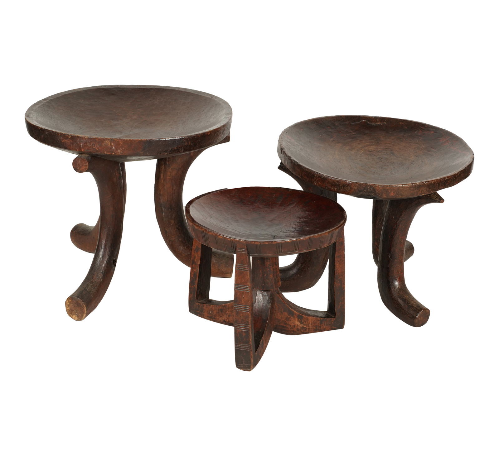 A Group of African Carved Wood Stools (1 of 8)