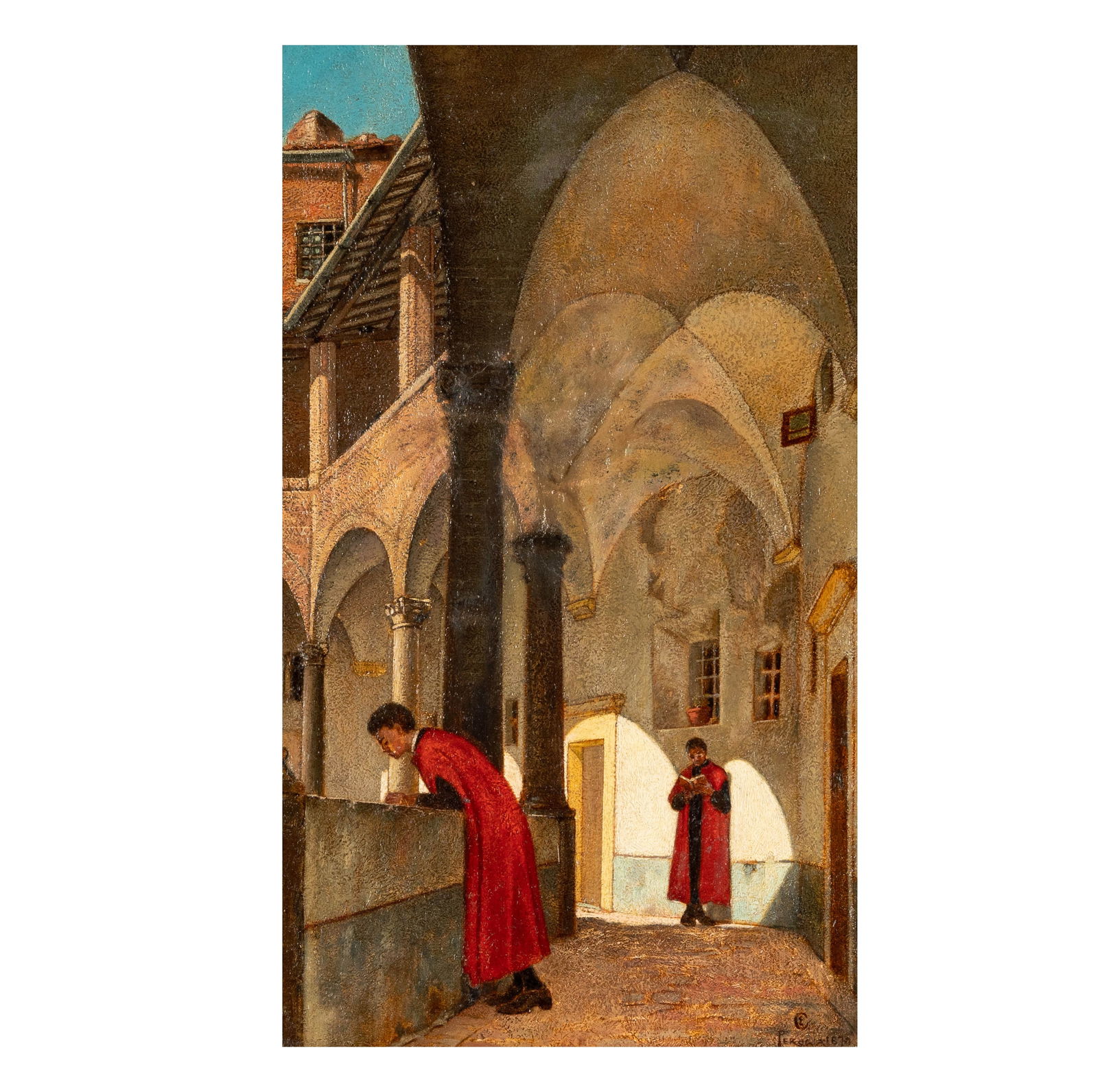 Italian School (19th century): Figures in a Cloister (1 of 12)
