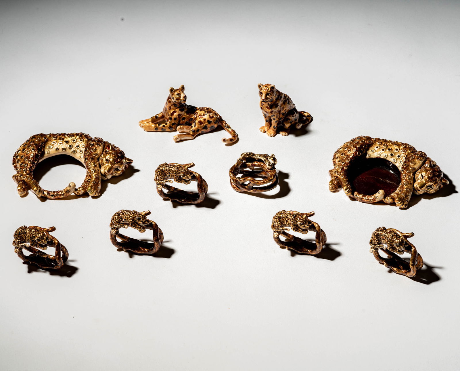 A Group of Jay Strongwater Leopard Enamel Table Articles (1 of 9)