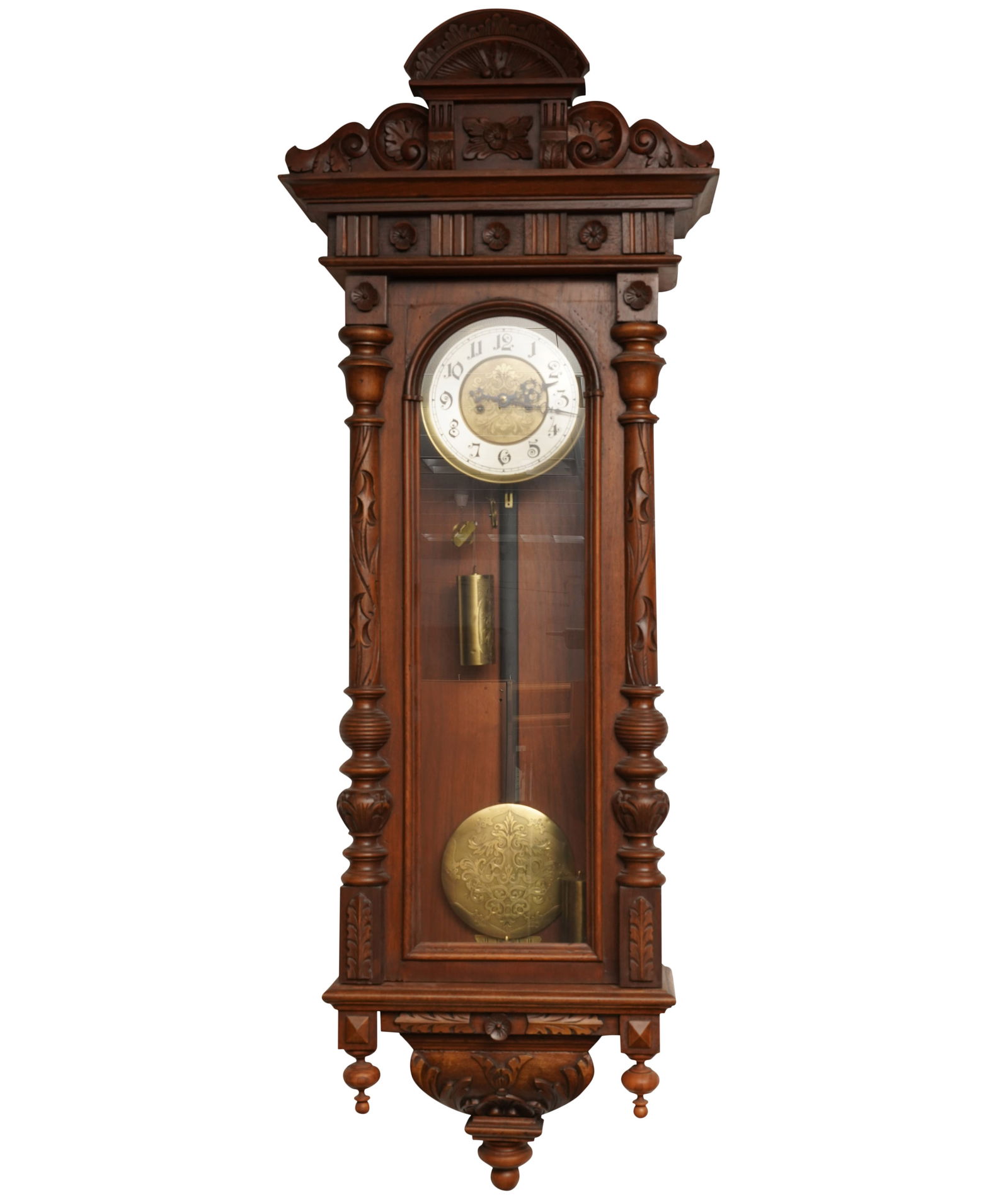 A Continental Carved Wood Wall Clock (1 of 8)