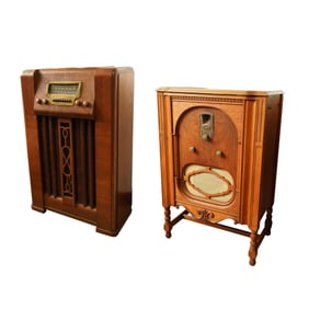 Two Vintage Radio Cabinets