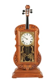 A Seth Thomas Violin Walnut Mantel Clock