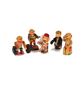 A Collection of Vintage Battery Operated Monkey Mechanical Toys