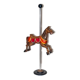 A Carved Wood Jumping Horse Carousel