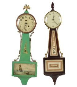 Two Assorted Eglomise Banjo Wall Clock