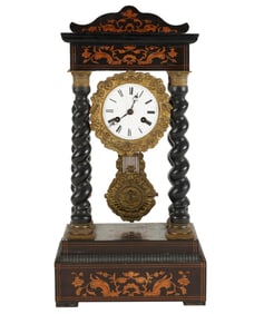A Japy Freres French Empire Portico Clock