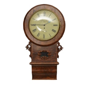 A William West London Burl Walnut Wall Clock