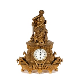 A Seth Thomas and Sons Egyptian Revival-Style Figural Mantel Clock