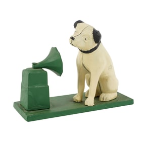 A Rare Vintage RCA Victor Cast Iron Nipper Dog Doorstop