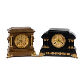 Two Assorted Painted Mantel Clocks