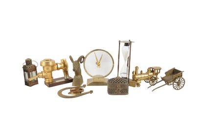 A Group of Decorative Brass Desk Articles